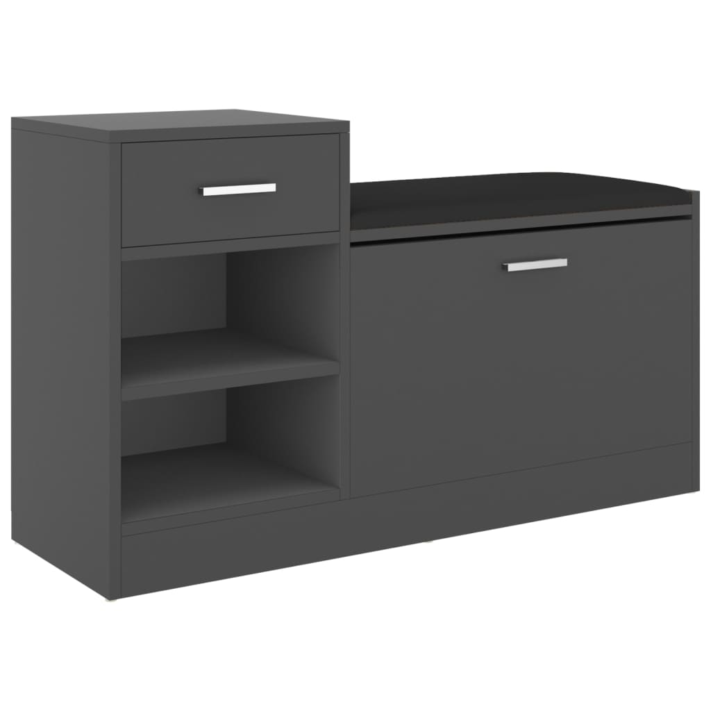 Banc à chaussures Gris 94,5x31x57 cm Aggloméré - XIOS
