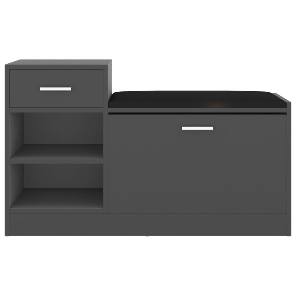 Banc à chaussures Gris 94,5x31x57 cm Aggloméré - XIOS