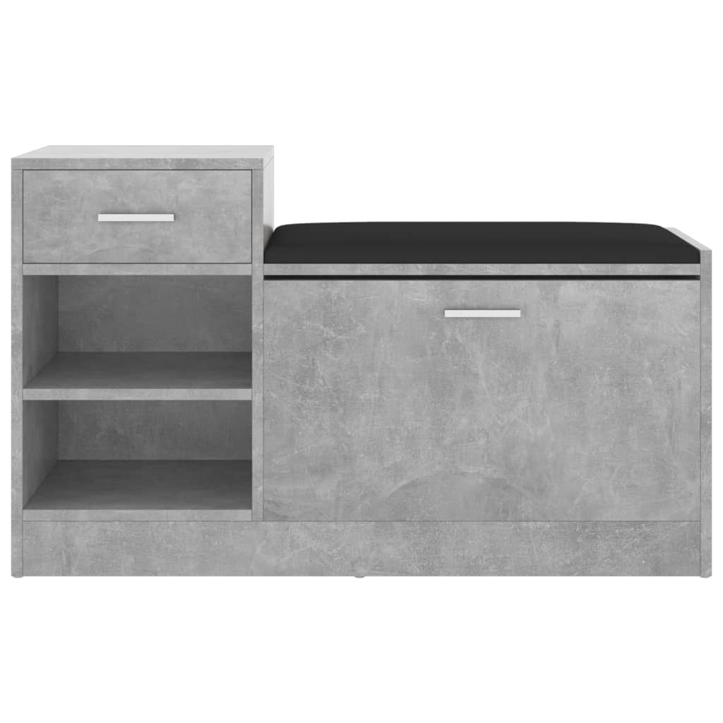 Banc à chaussures Gris béton 94,5x31x57 cm Aggloméré - XIOS