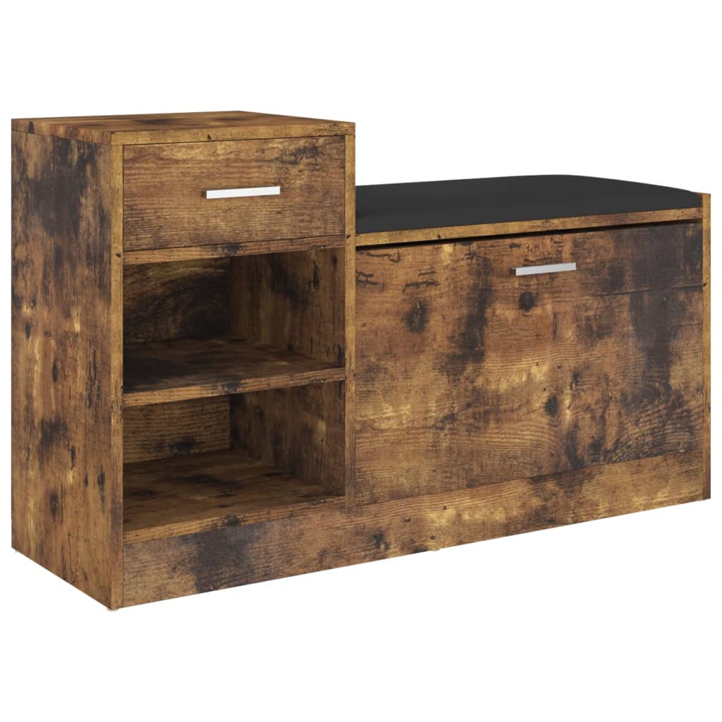 Banc à chaussures Chêne fumé 94,5x31x57 cm Aggloméré - XIOS