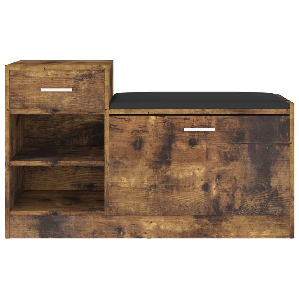 Banc à chaussures Chêne fumé 94,5x31x57 cm Aggloméré - XIOS
