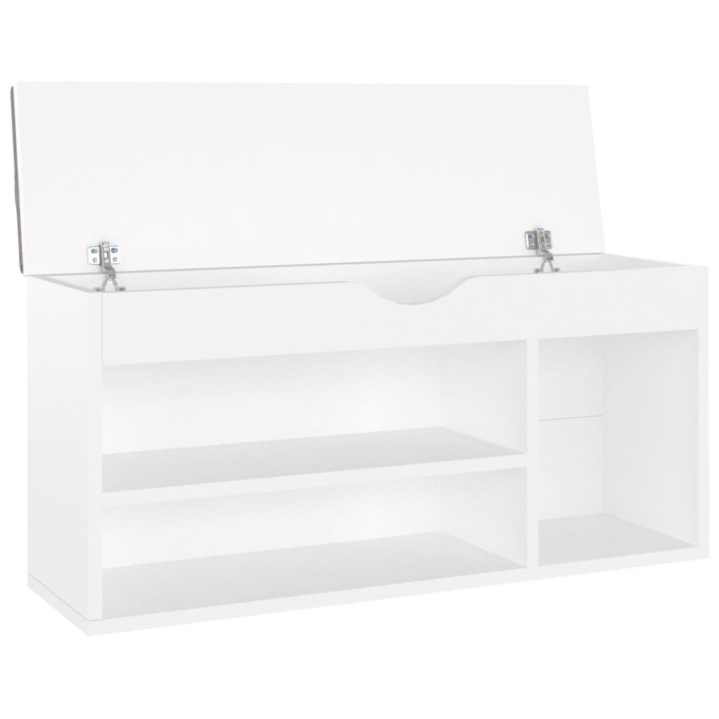 Banc à chaussures coussin Blanc 104x30x49 cm Bois d'ingénierie - XIOS