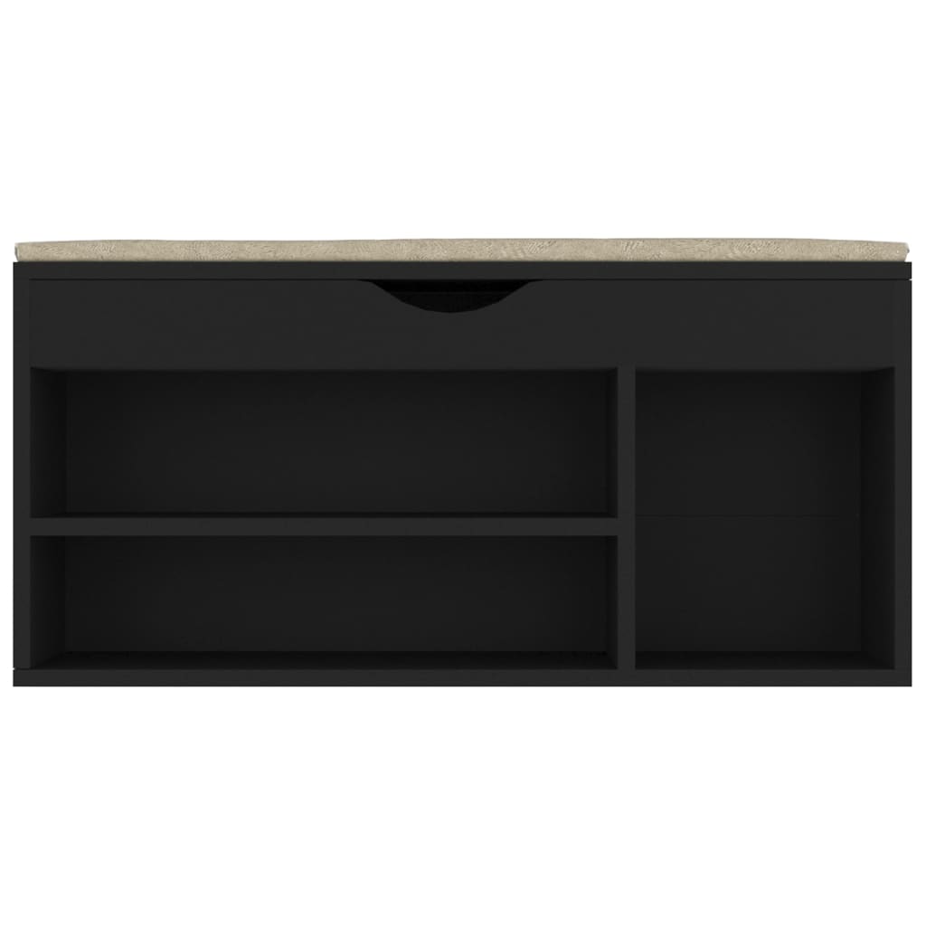 Banc à chaussures avec coussin Noir 104x30x49 cm Aggloméré - XIOS