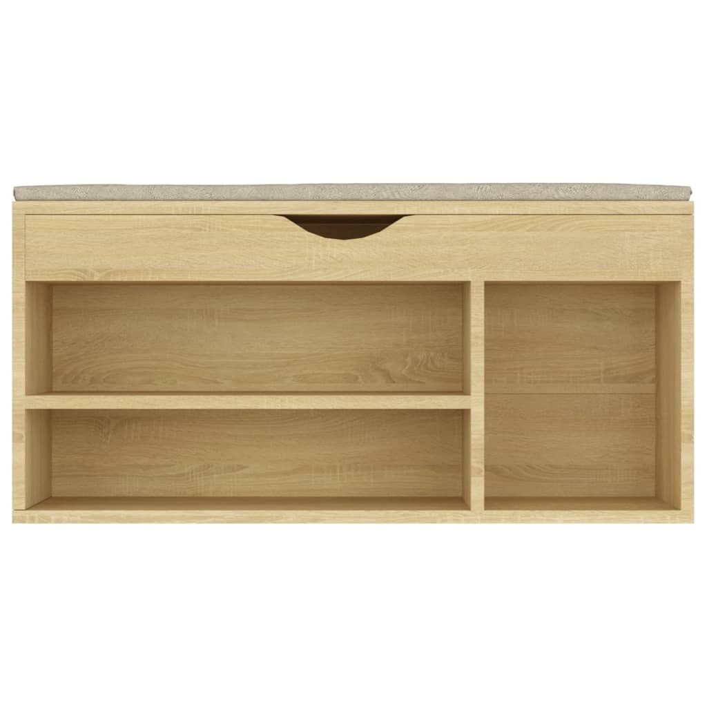Banc à chaussures coussin Chêne Sonoma 104x30x49 cm Aggloméré - XIOS