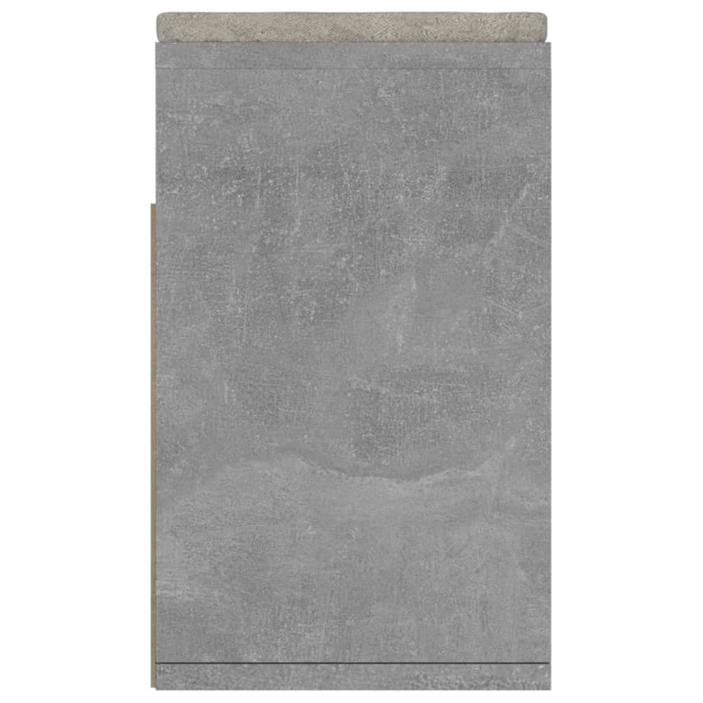 Banc à chaussures avec coussin Gris béton 104x30x49cm Aggloméré - XIOS