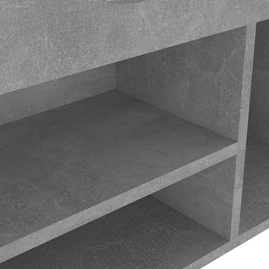 Banc à chaussures avec coussin Gris béton 104x30x49cm Aggloméré - XIOS