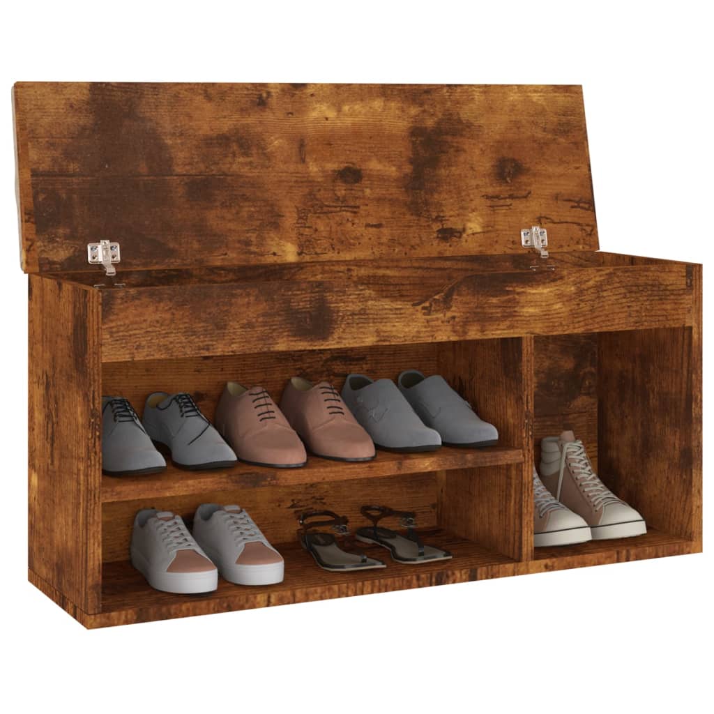 Banc à chaussures avec coussin Chêne fumé 104x30x49cm Aggloméré - XIOS