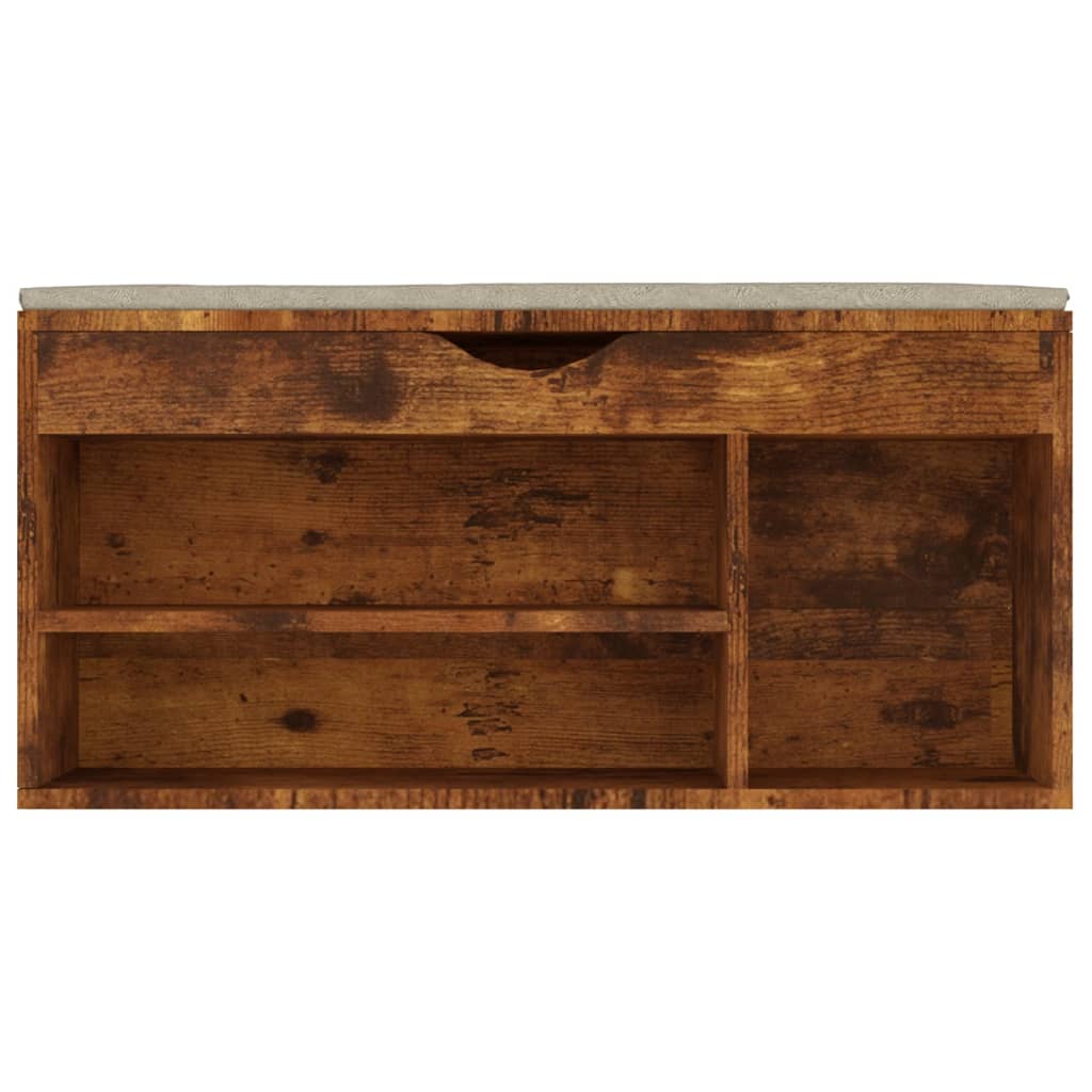 Banc à chaussures avec coussin Chêne fumé 104x30x49cm Aggloméré - XIOS