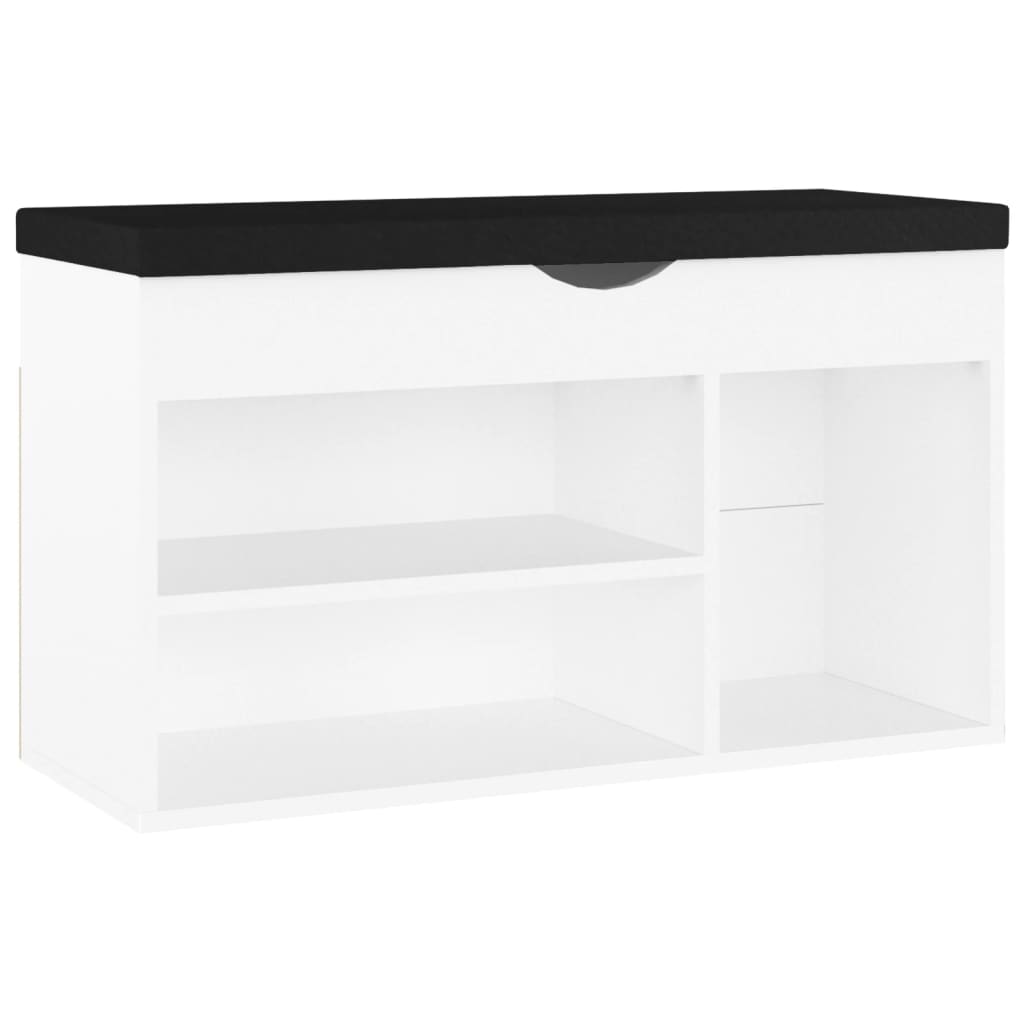 Banc à chaussures avec coussin Blanc 80x30x47 cm Aggloméré - XIOS