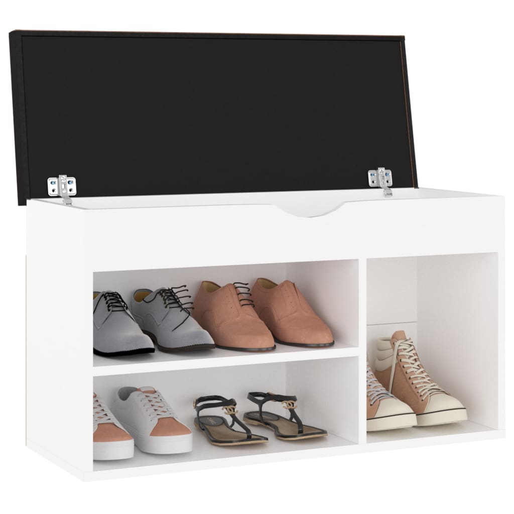 Banc à chaussures avec coussin Blanc 80x30x47 cm Aggloméré - XIOS