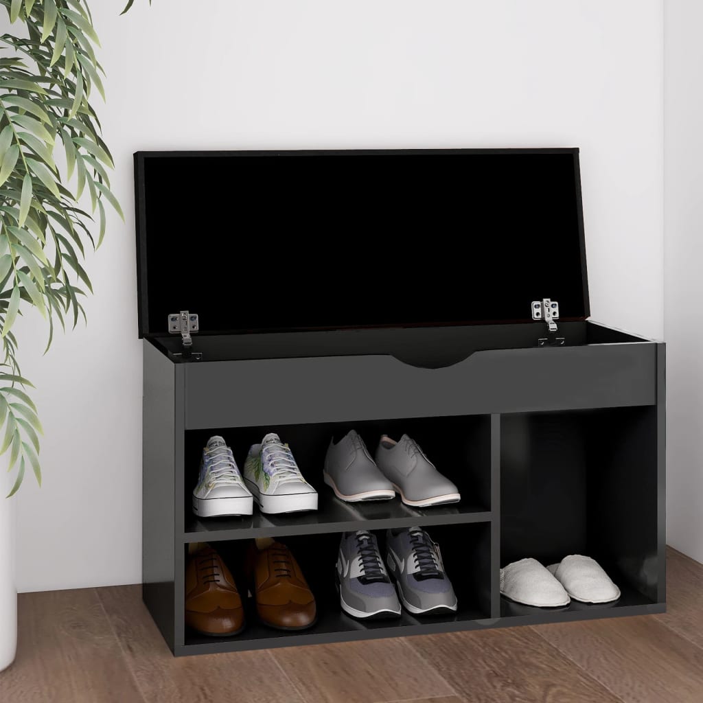 Banc à chaussures avec coussin Gris 80x30x47 cm Aggloméré - XIOS