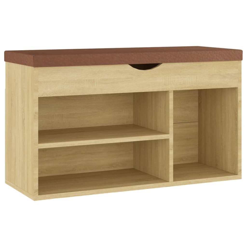 Banc à chaussures et coussin Chêne sonoma 80x30x47 cm Aggloméré - XIOS