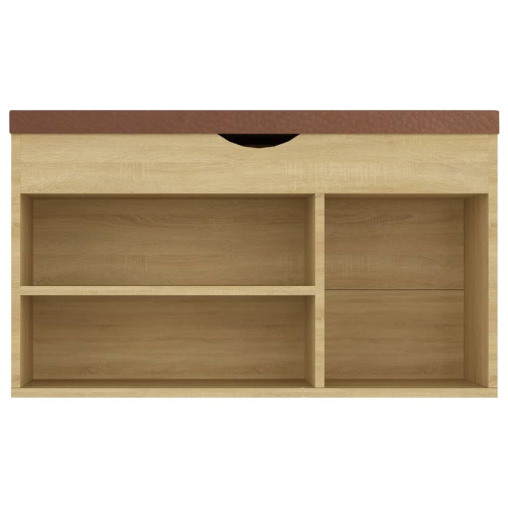Banc à chaussures et coussin Chêne sonoma 80x30x47 cm Aggloméré - XIOS