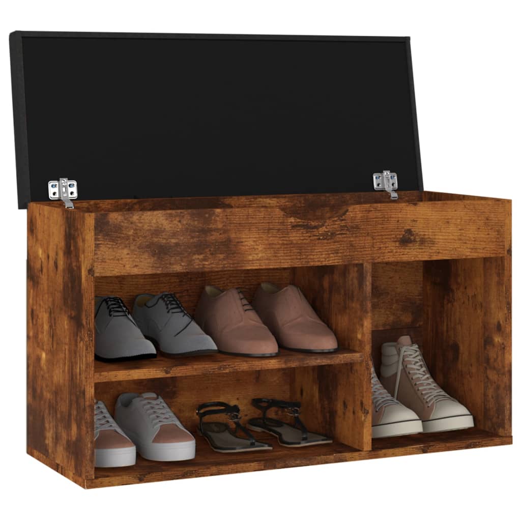Banc à chaussures avec coussin Chêne fumé 80x30x47 cm Aggloméré - XIOS