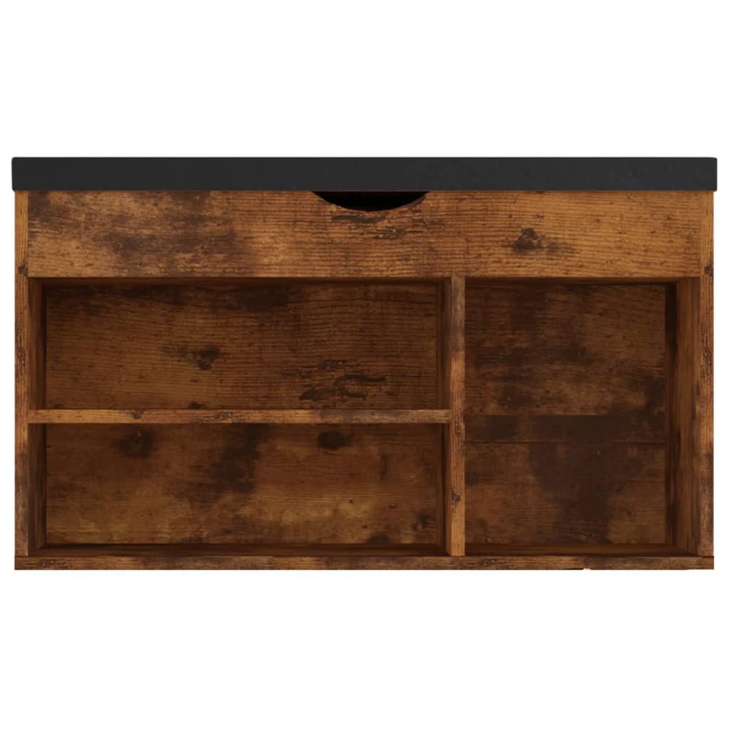 Banc à chaussures avec coussin Chêne fumé 80x30x47 cm Aggloméré - XIOS