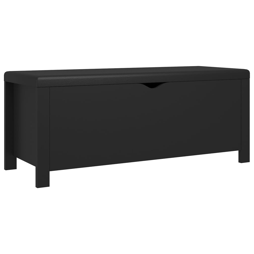Boîte de rangement avec coussin Noir 105x40x45 cm Aggloméré - XIOS