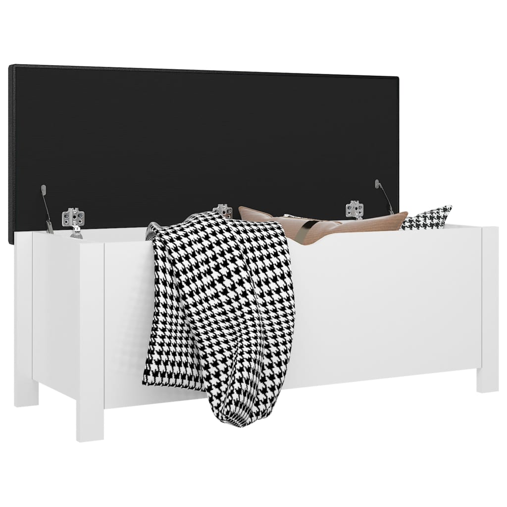 Boîte de rangement coussin Blanc brillant 105x40x45cm Aggloméré - XIOS