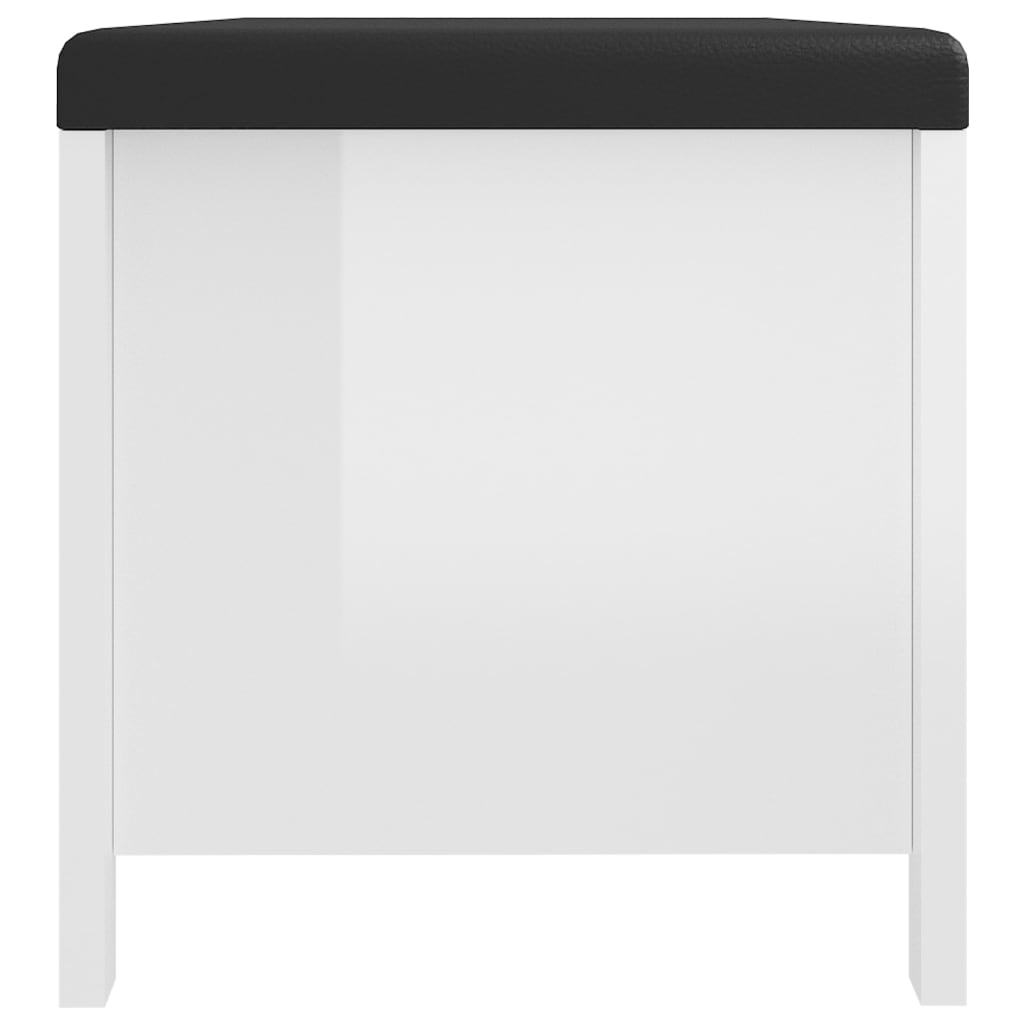 Boîte de rangement coussin Blanc brillant 105x40x45cm Aggloméré - XIOS