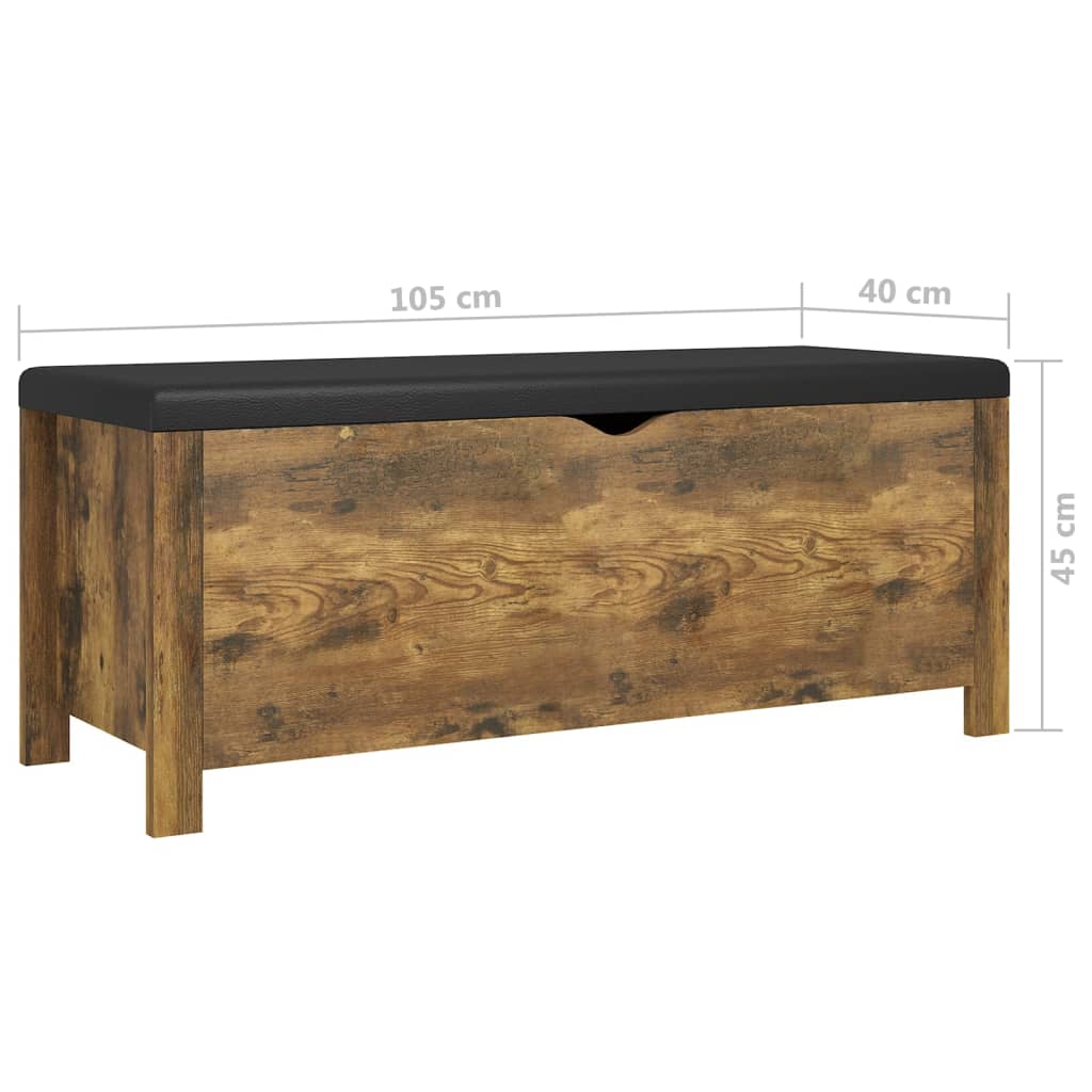 Boîte de rangement et coussin Chêne fumé 105x40x45 cm Aggloméré - XIOS