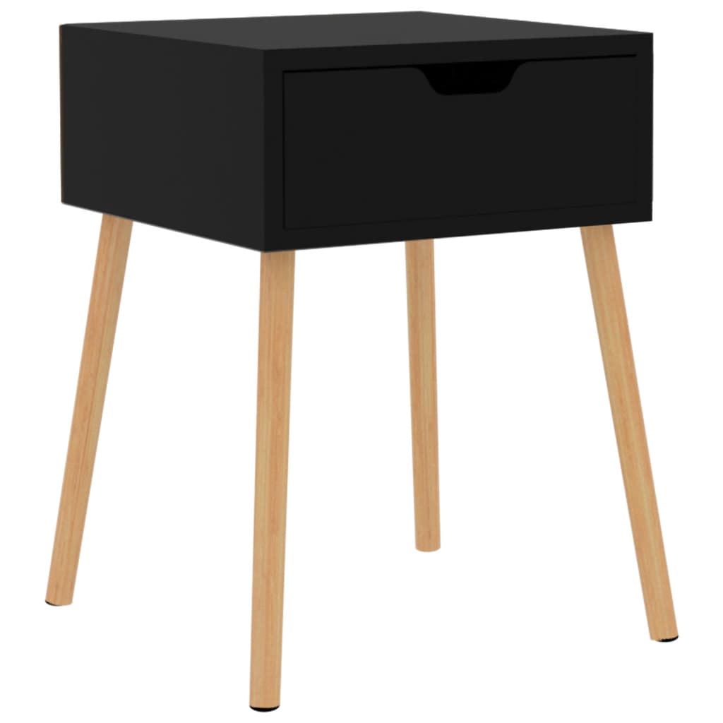 Table de chevet Noir brillant 40x40x56 cm Bois d'ingénierie - XIOS
