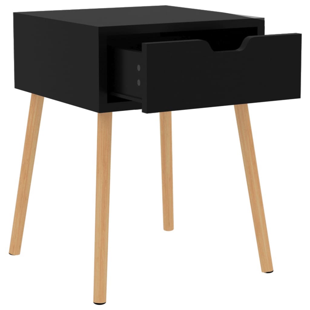 Table de chevet Noir brillant 40x40x56 cm Bois d'ingénierie - XIOS
