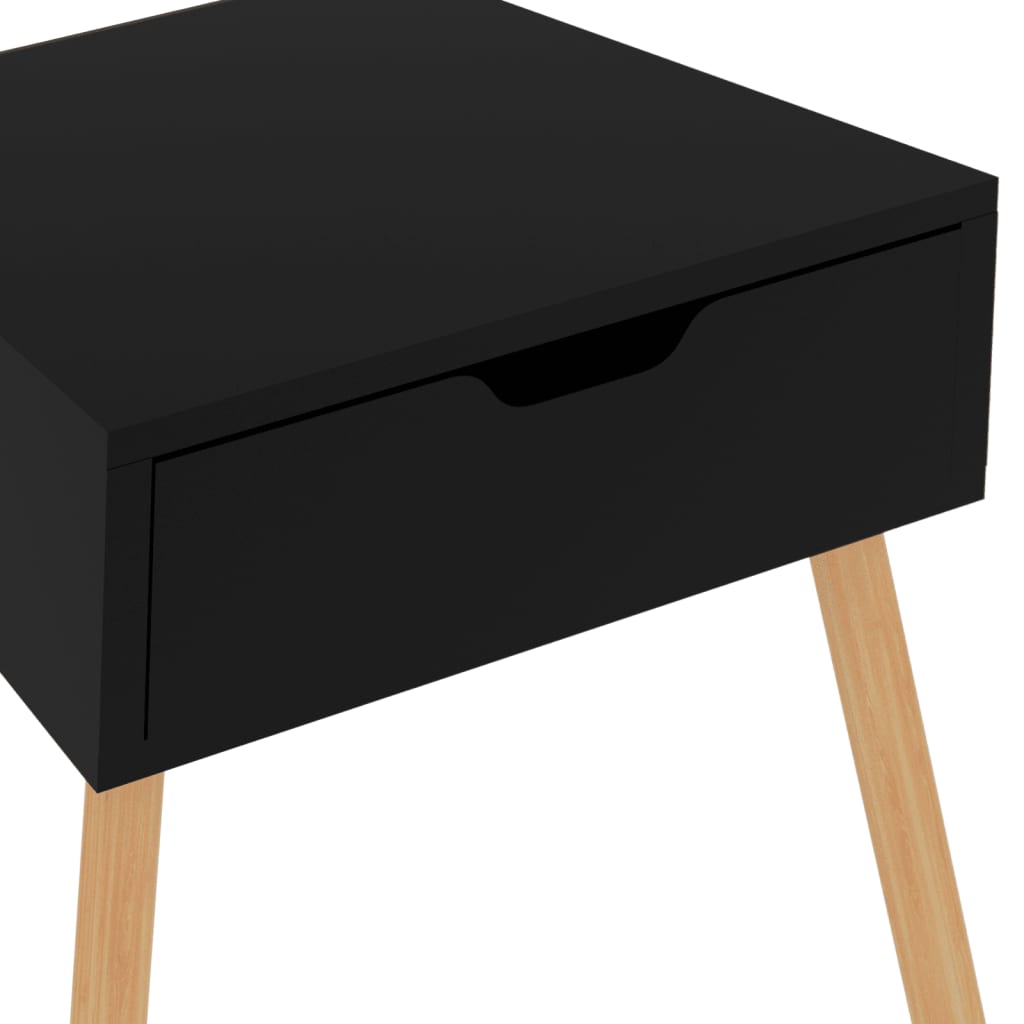 Table de chevet Noir brillant 40x40x56 cm Bois d'ingénierie - XIOS