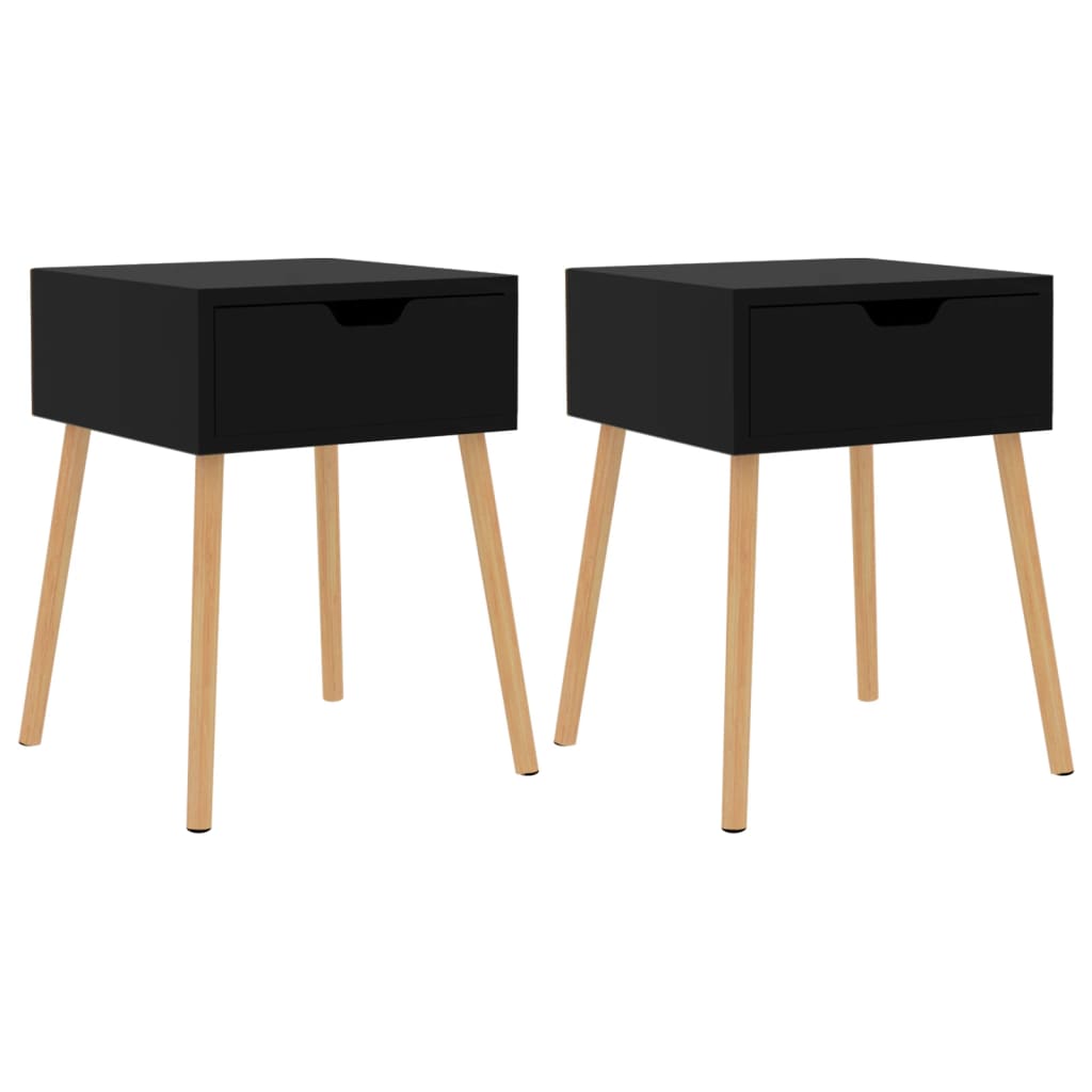 Tables de chevet 2 pcs Noir brillant 40x40x56cm Bois ingénierie - XIOS