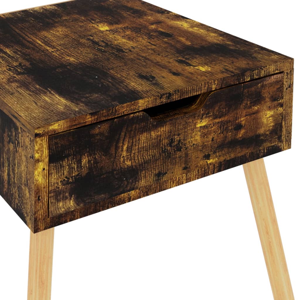 Table de chevet chêne fumé 40x40x56 cm Bois d'ingénierie - XIOS