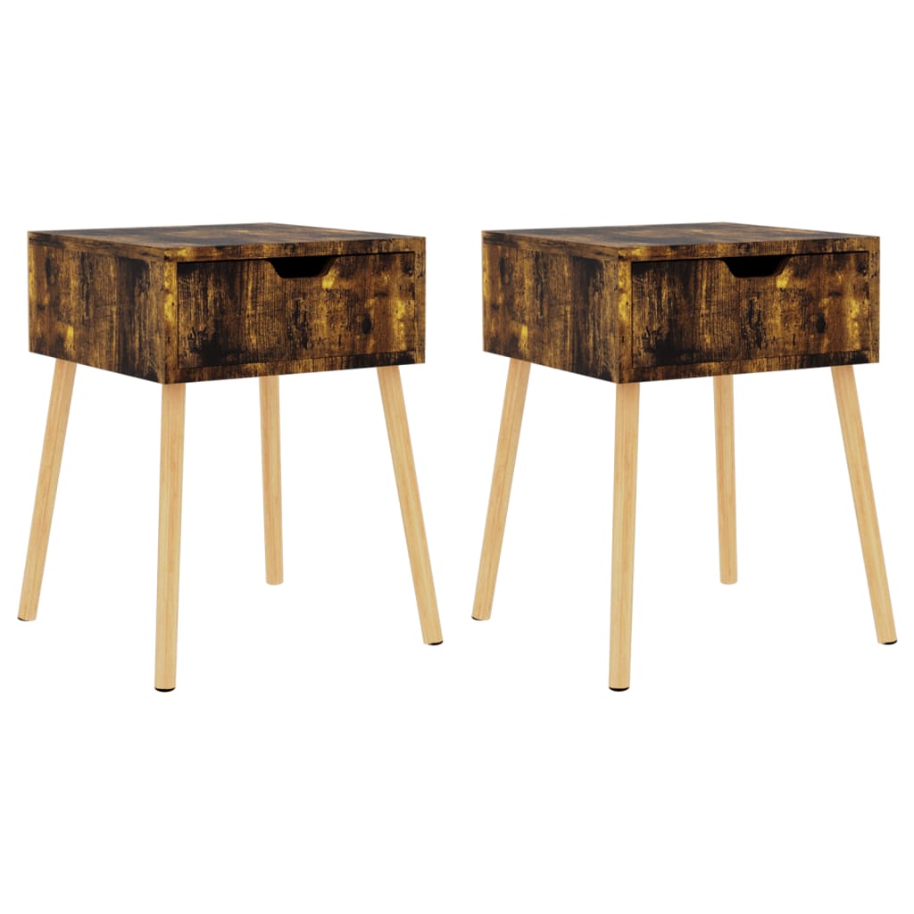 Tables de chevet 2 pcs Chêne fumé 40x40x56 cm Bois d'ingénierie - XIOS