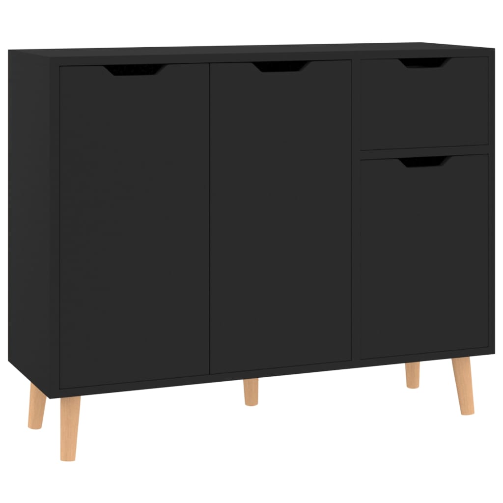 Buffet noir 90x30x72 cm bois d'ingénierie - XIOS