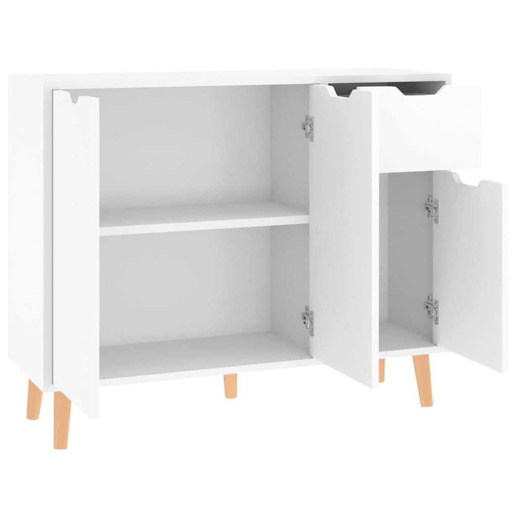 Buffet blanc brillant 90x30x72 cm bois d'ingénierie - XIOS