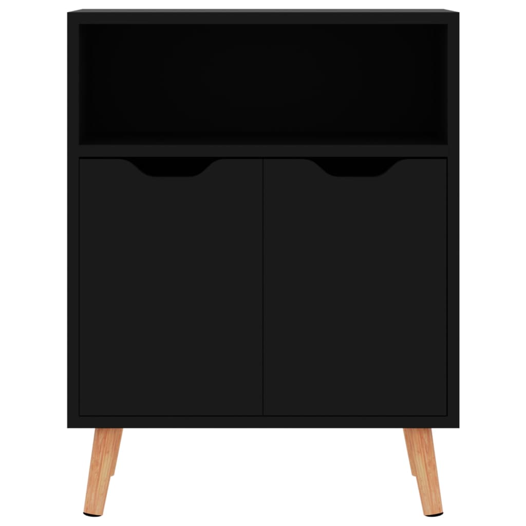 Buffet noir brillant 60x30x72 cm bois d'ingénierie - XIOS