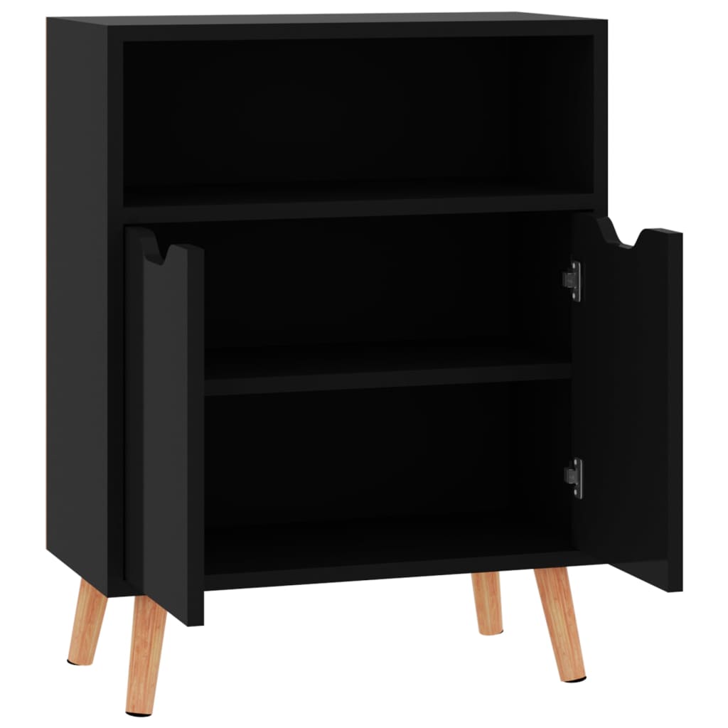 Buffet noir brillant 60x30x72 cm bois d'ingénierie - XIOS