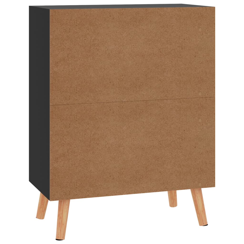Buffet noir brillant 60x30x72 cm bois d'ingénierie - XIOS