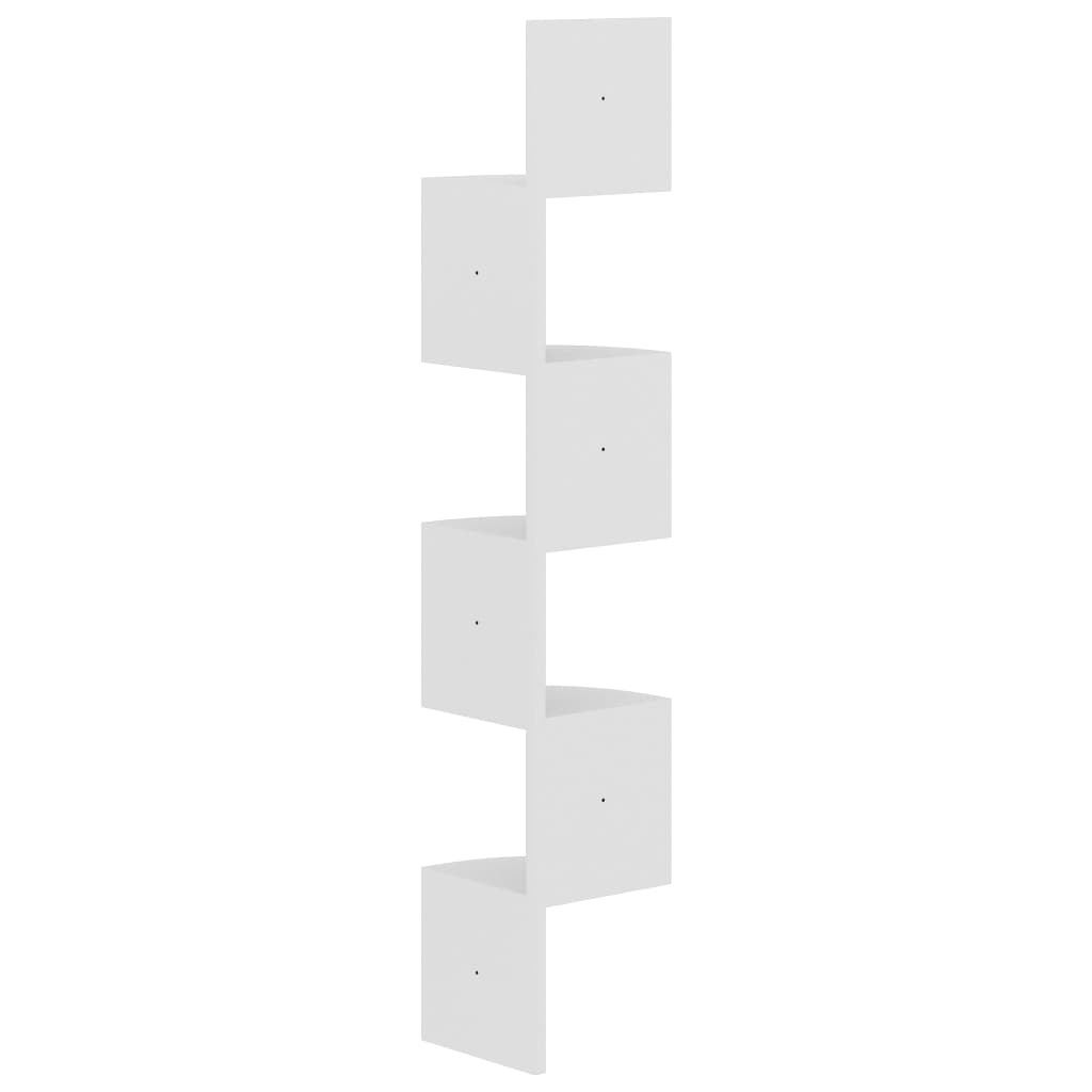Étagère d'angle murale Blanc 19x19x123 cm Bois d'ingénierie - XIOS