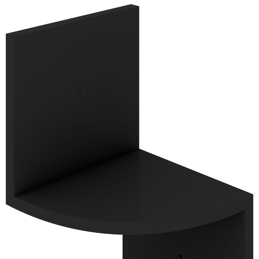 Étagère d'angle murale noir 19x19x123 cm bois d'ingénierie - XIOS