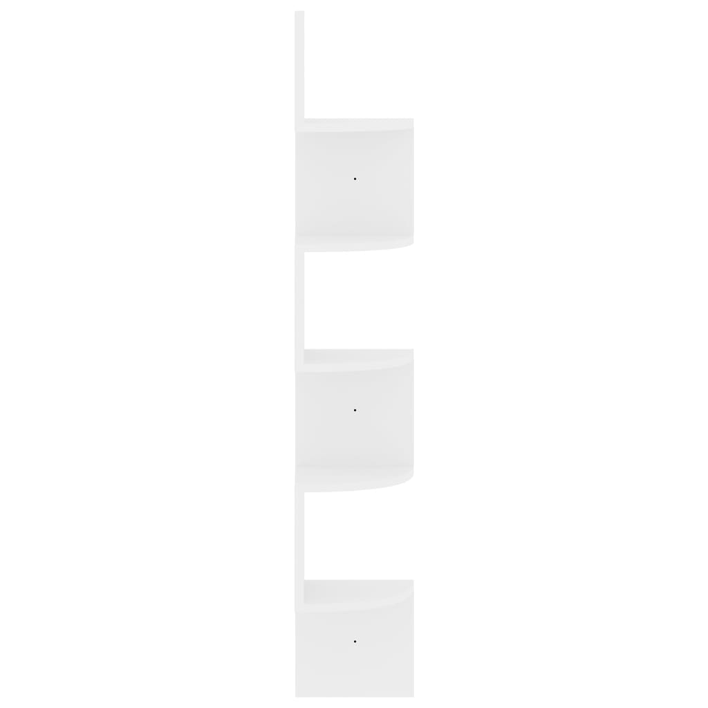 Étagère d'angle murale blanc brillant 19x19x123 cm - XIOS