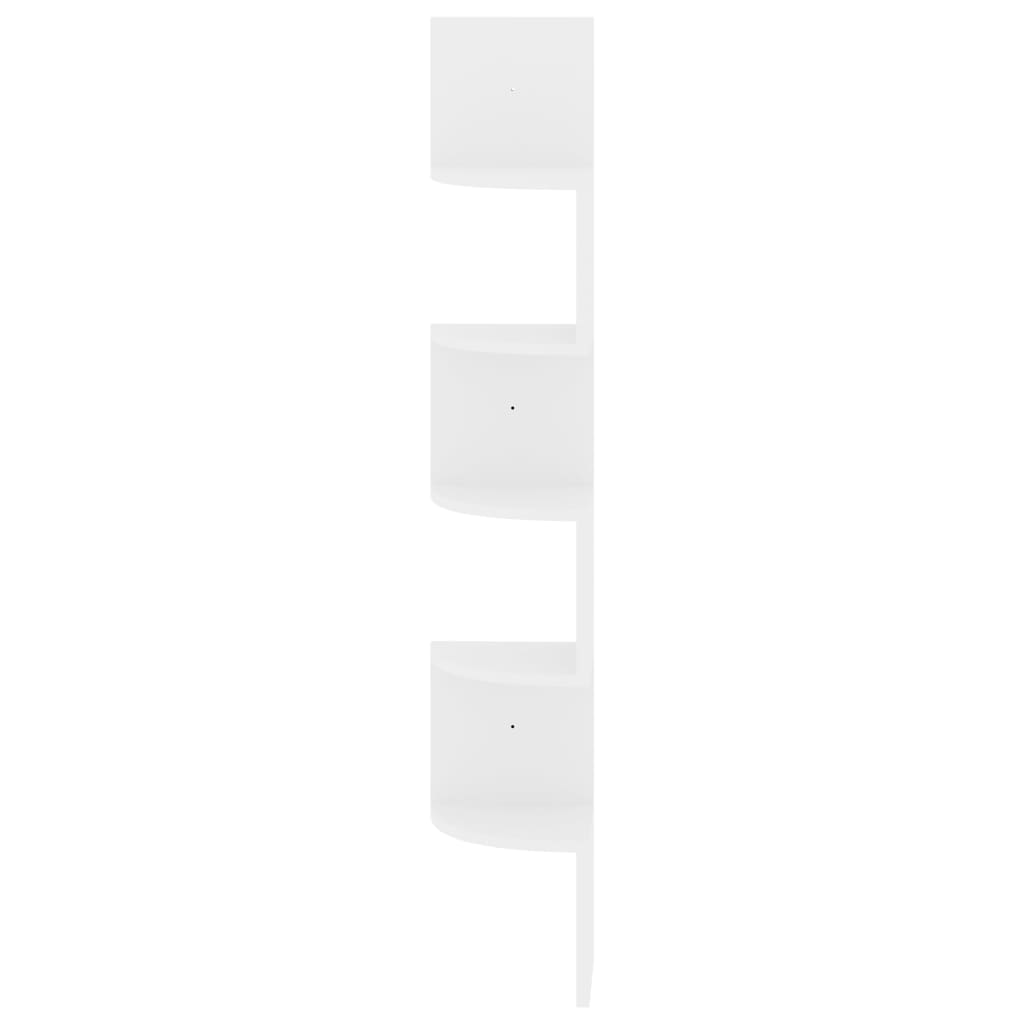 Étagère d'angle murale blanc brillant 19x19x123 cm - XIOS