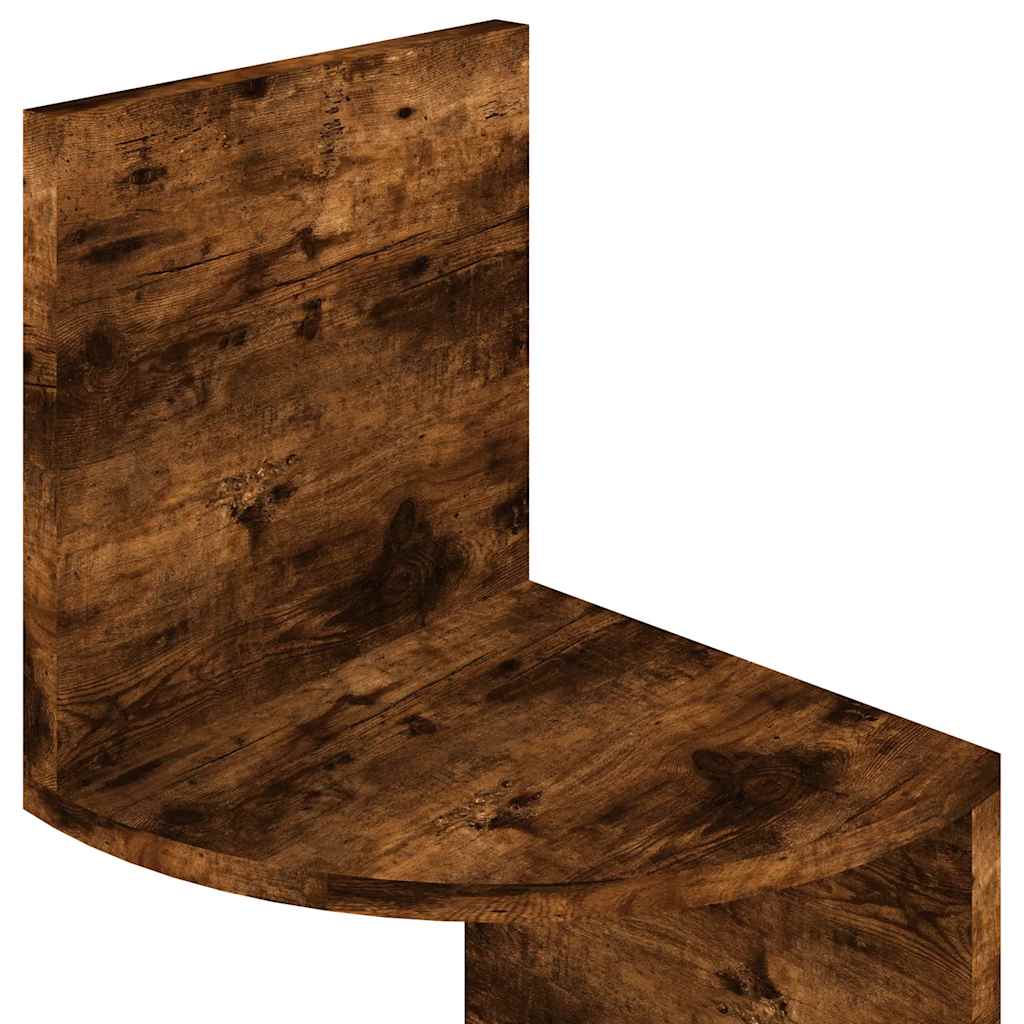 Étagère d'angle murale chêne fumé 19x19x123cm bois d'ingénierie - XIOS