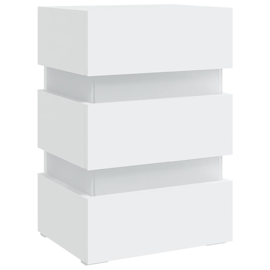 Table de chevet à LED blanc 45x35x67 cm bois d'ingénierie - XIOS