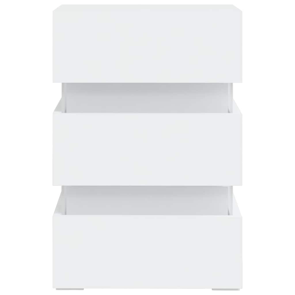 Table de chevet à LED blanc 45x35x67 cm bois d'ingénierie - XIOS