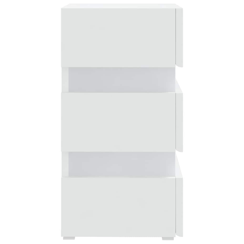 Table de chevet à LED blanc 45x35x67 cm bois d'ingénierie - XIOS