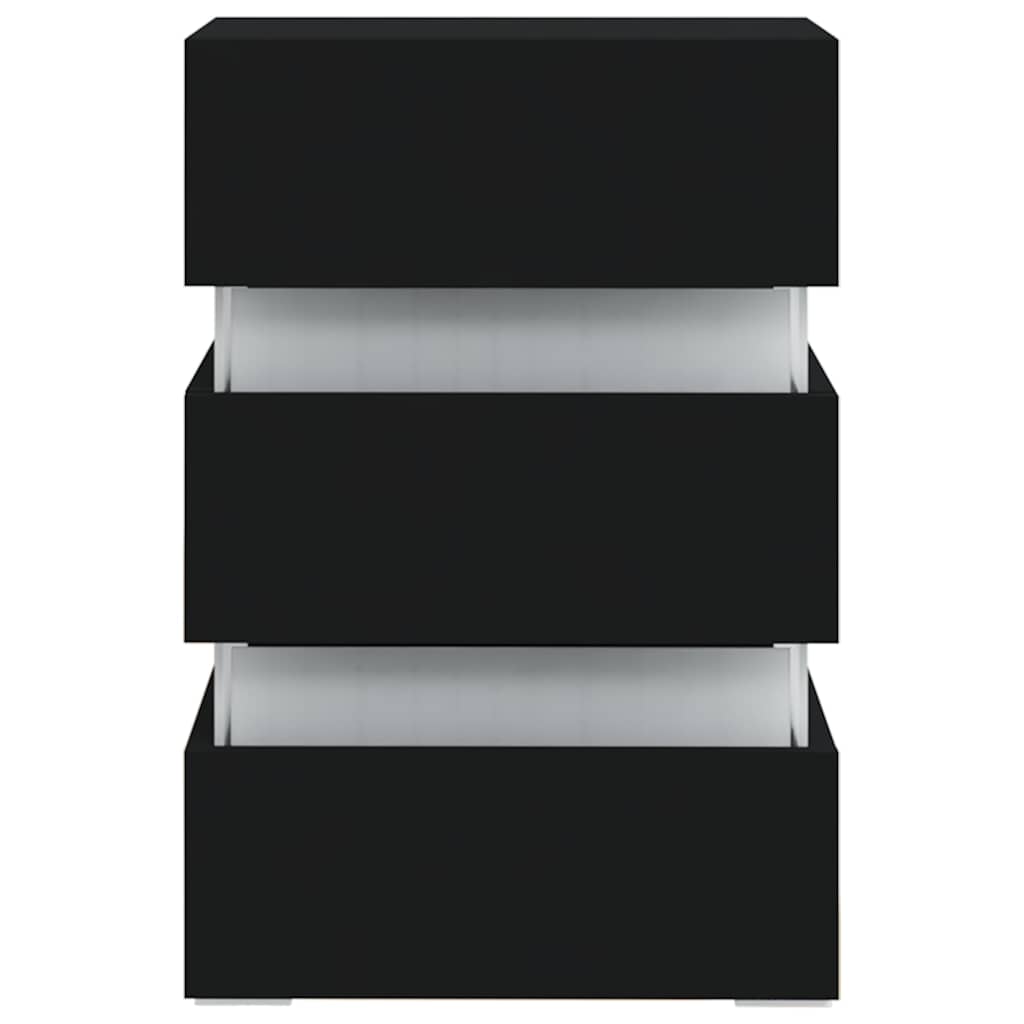 Table de chevet à LED Noir 45x35x67 cm Bois d'ingénierie - XIOS
