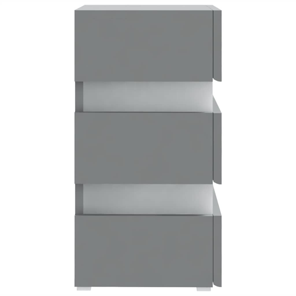 Table de chevet à LED Gris 45x35x67 cm Bois d'ingénierie - XIOS
