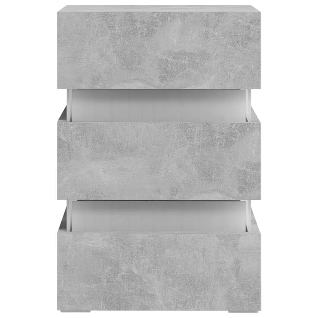 Table de chevet à LED gris béton 45x35x67 cm bois d'ingénierie - XIOS