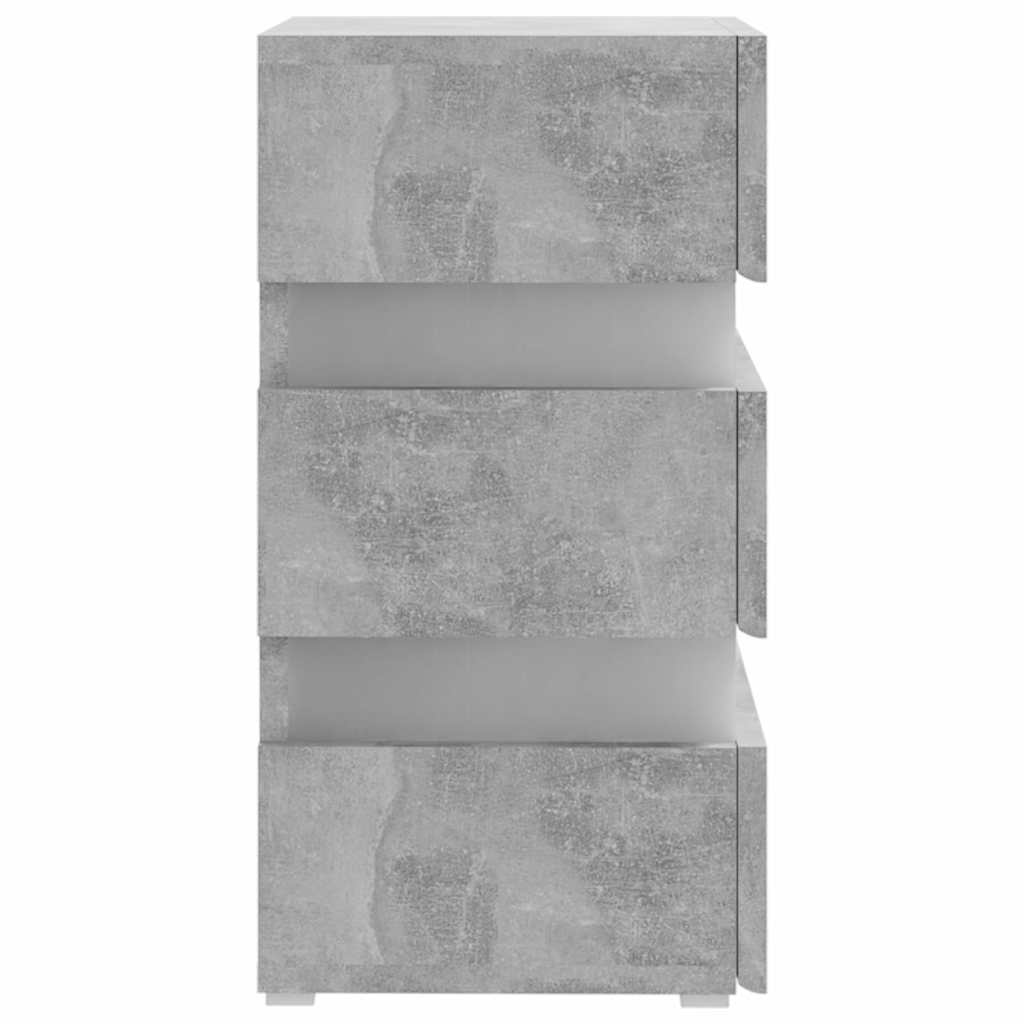 Table de chevet à LED gris béton 45x35x67 cm bois d'ingénierie - XIOS