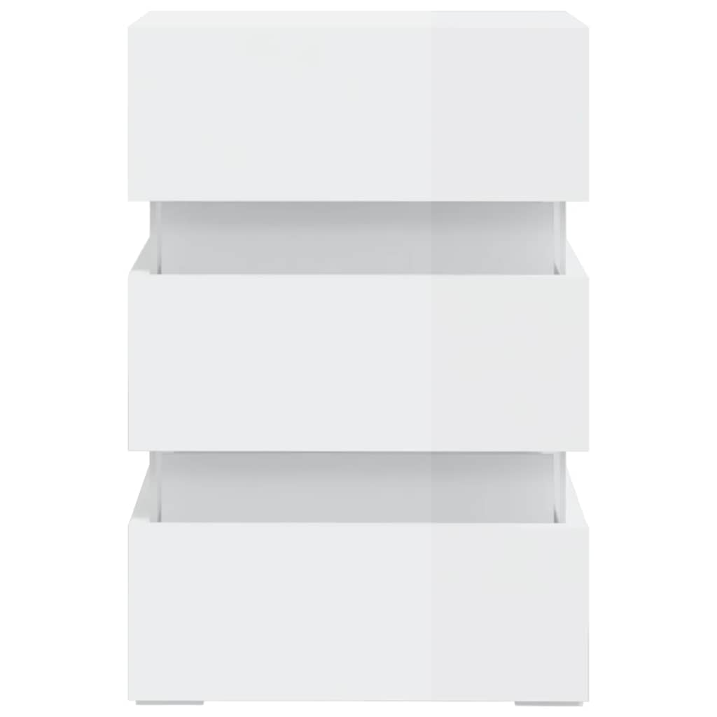 Table de chevet à LED blanc brillant 45x35x67 cm - XIOS