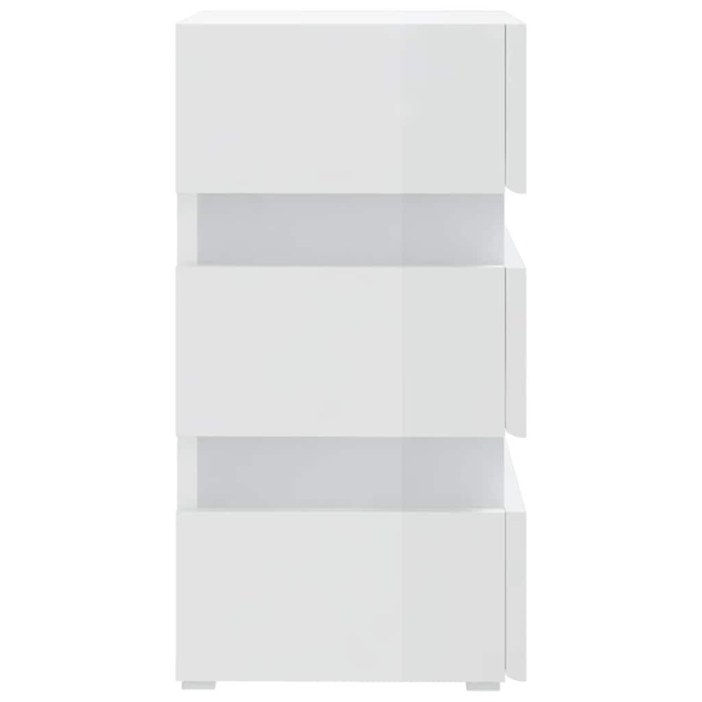 Table de chevet à LED blanc brillant 45x35x67 cm - XIOS
