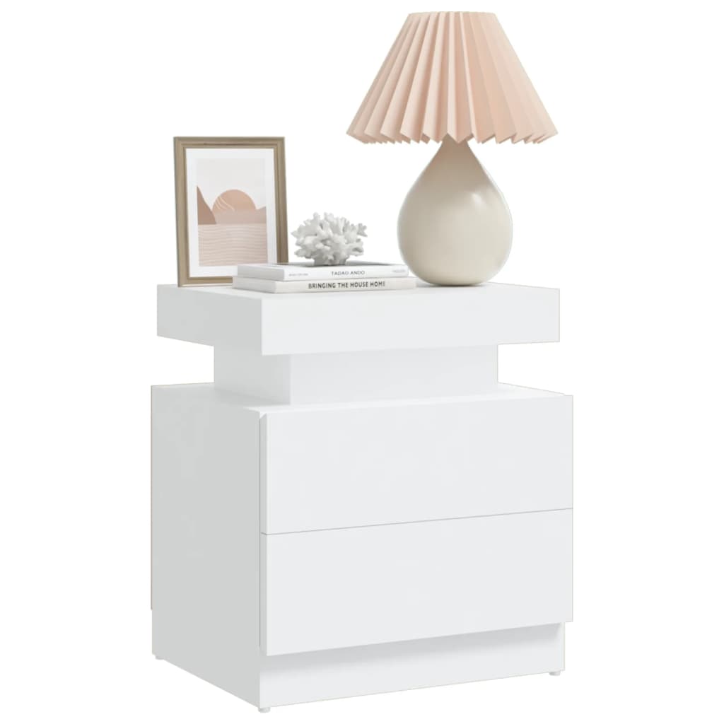 Table de chevet Blanc 45x35x52 cm Aggloméré - XIOS