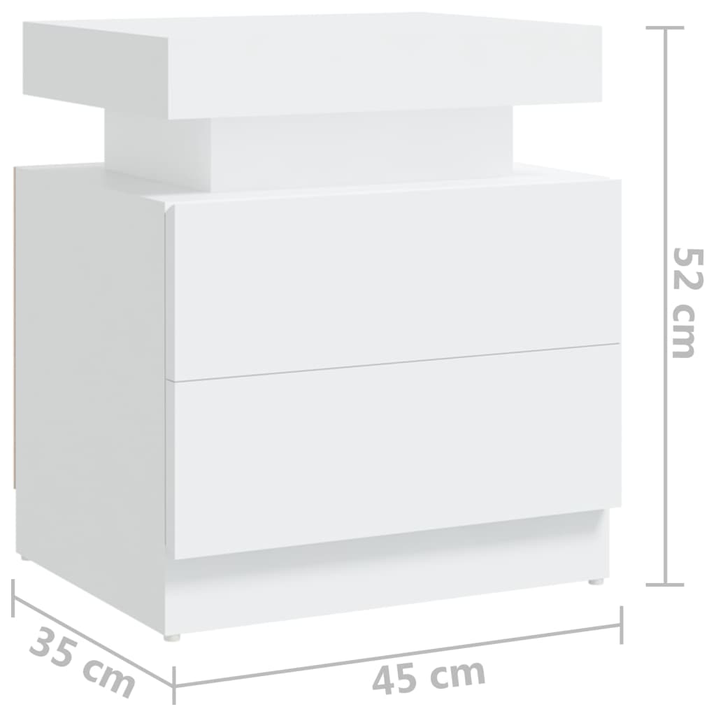 Table de chevet Blanc 45x35x52 cm Aggloméré - XIOS